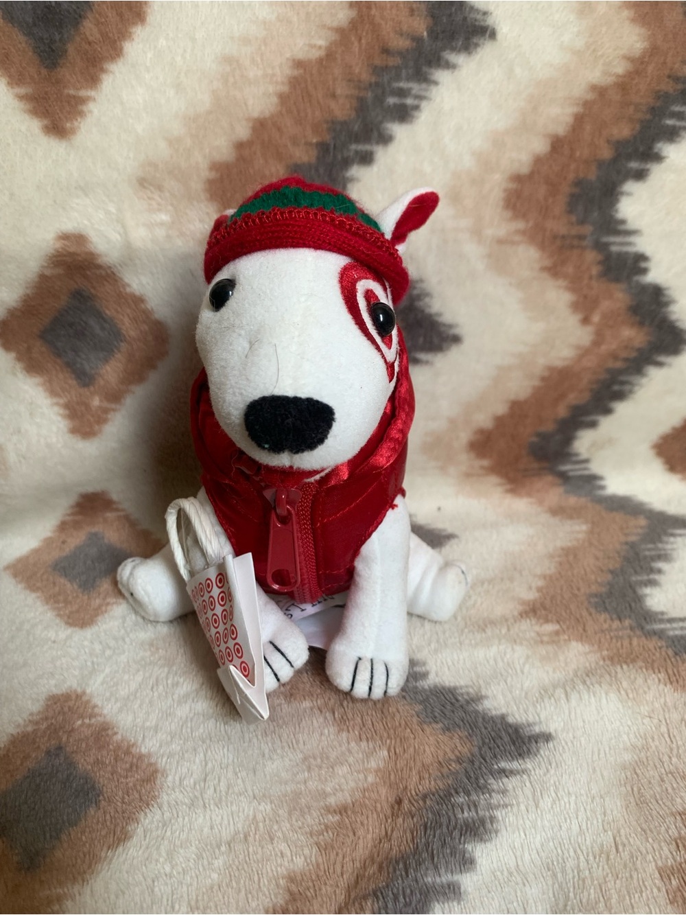 Target Dog Bullseye Plush Winter Bennie And Vest With Shopping Bag Stuffed Toy
